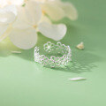 wholesale S925 Sterling Silver Fresh and Sweet Ins Style Niche Design Exquisite Hollow Flower Ring R02468-0-2