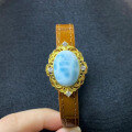 wholesale S925 Silver Natural Larimar Cabochon Strap Convertible Pendant Bracelet Live Stream Supply Chain-0-1