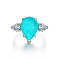 wholesale Silver Plated White Gold, 6 Carat Synthetic Paraiba "Water Drop" 10*14 Ring from Spēs, Cross-Border Wish New Arrival-0-5