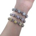 wholesale Sterling Silver Zhuo Zhifan Jewelry New 6*6 Yellow Diamond White Diamond High Carbon Diamond Small Fashion Design Sense Bracelet for Women-0-4