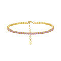 wholesale S925 Sterling Silver 20mm Colorful Zircon Tennis Adjustable Bracelet, Fashionable and Versatile-0-1