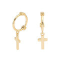 wholesale S925 Sterling Silver Plated Gold Cross Ear Hoops with Ear Clasps, Fashionable, Minimalist, Trendy, Versatile for Everyday Wear-0-4