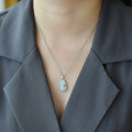 wholesale 925 silver Chinese palace cheongsam Hanfu necklace with Hetian white jade Fu character inlaid gourd pendant-0-1