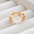 wholesale S925 silver plated with 14K gold, spring new French minimalist printed design white crystal ear crawler-0-0