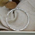 wholesale 999 Silver Hand-Chased Hammered Textured Bangle for Women, Vintage Pure Silver Youthful Minimalist Exotic Unisex Openable Trendy Bracelet-0-5