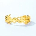 wholesale S925 gold-plated new Japanese and Korean minimalist fashion trendy feather ring for women, cross-border bestseller-0-2