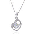wholesale S925 sterling silver Valentine's Day jewelry heart pendant women's collarbone necklace, lightweight luxury niche design necklace pendant-0-4