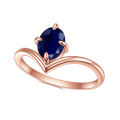 wholesale S925 Sterling Silver and Rose Gold Plated Sapphire Ring, High-End Luxury Fashion Minimalist Gemstone Ring-0-4