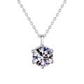 S925 Silver Moissanite Six-Prong Pendant Necklace-0-3
