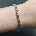 wholesale S925 Sterling Silver Niche Unique Gray Moissanite Tennis Bracelet 3/4/5mm Hip Hop Dark Style Bracelet-0-1
