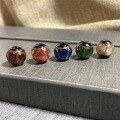 wholesale Metal material five-color mixed red, blue, yellow, white, and brown incense ash glaze bracelet DIY crystal collectible accessory components-0-2