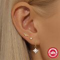 wholesale S925 Sterling Silver Geometric Octagonal Diamond Accent Marquise Flower Earring Set,。-0-1