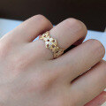 wholesale Metal S925 Silver Gold-Plated, BuBu Style Openwork Vintage Ring, Unisex Fashion Jewelry-0-2