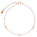 wholesale Rose gold-plated S925 sterling silver zirconia inlaid round anklet, fashionable, minimalist, exquisite, and uniquely designed accessory-0-0