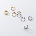 wholesale S925 Sterling Silver Summer Ear Cuff Without Piercing Double Layer Hollow Twist Chain Women's Ear Clip G9767-0-3
