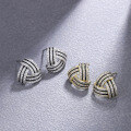 wholesale Metal material: 925 silver Triangle commuter earrings for women, Korean internet celebrity stud earrings, designed with a sense of French retro style earrings-0-2