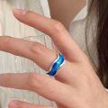 wholesale S925 Sterling Silver Enamel Resin Irregular Ring for Women, Minimalist and Understated Style with Adjustable Open Design-0-3