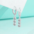 wholesale S925 Sterling Silver Moissanite Earrings for Women, Trendy Minimalist Fashionable Stud Earrings, Korean-style Hook Earrings, Versatile Elegant-0-0