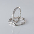 wholesale S925 Sterling Silver Minimalist Fingerprint Love Couple Ring, Fashionable and High-End Emotion R01855-0-4