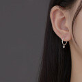 wholesale 990 Sterling Silver Minimalist Rope Knot Hoop Earrings New Petite Ear Clasp M03001-0-6