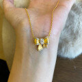 wholesale S925 silver gold-plated diamond-encrusted brushed bow pendant fashion luxury collarbone necklace-0-0