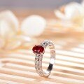 wholesale S925 Silver Plated 18k Gold Lab-Grown Sapphire Ring for Women, Small Batch High-End Cross-Border Wholesale-0-2