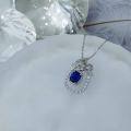 wholesale 925 Silver Zhuo Zhifan Jewelry New 10*12 Simulated Sapphire Pendant Women's Live Stream Style-0-1