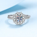 wholesale Pt950 gold plated S925 sterling silver ring with 1-carat moissanite empty setting for women-0-1