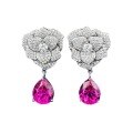 wholesale S925 Silver Full Diamond New Camellia 9*11 Rose Flower Earrings for Women, Exquisite and Versatile Style-0-4