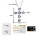 Wholesale S925 Sterling Silver Full Diamond Cross Necklace, Moissanite, Trendy Minimalist Unisex-0-4