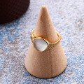 wholesale S925 Sterling Silver Vintage Carved Shell and White Crystal Ring for Women, Dropshipping-0-2