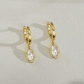 Sterling Silver Marquise Moissanite Earrings for Women Wedding-0-1