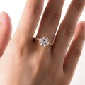 wholesale Gold S925 Silver Large Round Moissanite Ring with Waterdrop Accent Stones, eBay Best-Selling Women's Ring-0-3