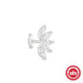 wholesale S925 Sterling Silver Marquise Crown Double-Sided Threaded Cartilage Earring with Diamond-0-10