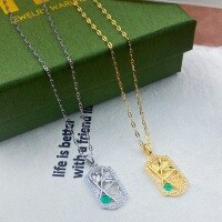 wholesale S925 Sterling Silver Maker's Auspicious Bamboo with Inlaid Diamond and Carnelian Necklace, Fashionable Retro National Trend Style, Niche Design Collarbone Chain-Platinum 925 silver