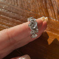 wholesale S925 Sterling Silver Blooming Splendor 3D Floral Ring for Women, Small Batch Design, Artistic Vintage-Inspired Band, Fashionable and Lightly Luxurious-0-5