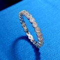 wholesale S925 Sterling Silver Full Diamond Ring for Women, European and American Fashion Round Full-Body Ring Accessory-0-5