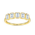 Sterling Silver Gold-Tone Non-Fading Ring, Fashion Cross-Border Live Sale, Fancy Moissanite-0-0