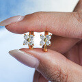 S925 Silver Four-Leaf Clover Moissanite Earrings Luxury Classic Design-0-1