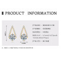 925 Sterling Silver Square Double Prong Single Stone D Color Moissanite Earrings-0-62