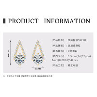 925 Sterling Silver Square Double Prong Single Stone D Color Moissanite Earrings-Teardrop earrings [K gold]  925 silver