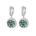 wholesale 925 Sterling Silver Moissanite Round Fashion Earrings for Women, Minimalist Fringe Circle Stud Earrings-0-10