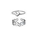 wholesale S925 Sterling Silver Sweet Heart Ring Korean Style Elegant Design Hollow Heart-shaped Women's Ring J9012-0-4