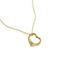 wholesale S925 Sterling Silver XT239 Korean Heart-Shaped Collarbone Necklace, Ins Fashion Minimalist Hollow Heart-0-4