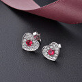 wholesale S925 Silver Embedded Zircon Classic Heart-shaped Earrings, New Korean-style Minimalist Earrings from the Source Factory for Wholesale-0-2
