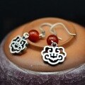 wholesale S990 Silver Vintage Thai Court Ethnic Elegant Agate Ruyi Earrings Hook Dangle for Women-0-2