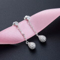 wholesale S925 Sterling Silver Zircon Earrings for Women, Elegant and Chic Long Tassel Drop Earrings, Fashionable Minimalist Ear Accessories-0-1
