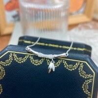 wholesale S925 Sterling Silver Bamboo Joint "Have You Had Enough Bamboo" Necklace for Women, Fashionable and Luxurious, Minimalist and High-End Bamboo Joint Pendant-You Bamboo Necklace--Platinum&gt;925 Silver