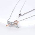 wholesale New S925 Sterling Silver Bow Necklace for Women, Luxurious and High-End European Style Twist Pendant Design-0-1