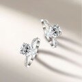 wholesale S925 Sterling Silver 2-Carat Teardrop Full Moissanite Ring Women's Jewelry High-End Sense Accessories-0-3